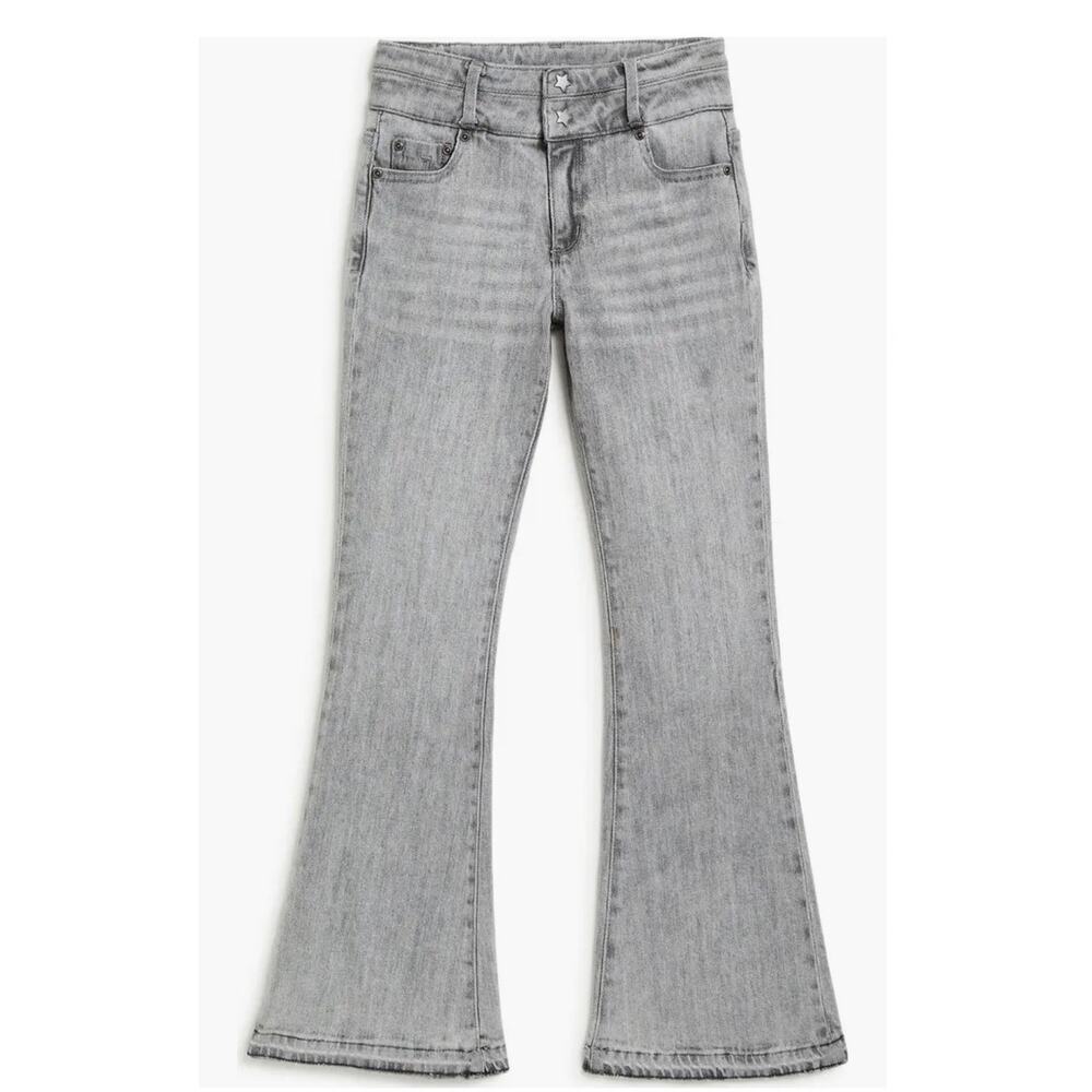 Tractr Girl Flare Jeans Size 12 Double Waistband Mid Rise Stretch Denim Y2K